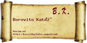 Borovits Kató névjegykártya